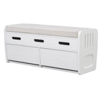 Banc de rangement rustique avec 2 tiroirs, espace de rangement dissimulé et 3 faux tiroirs sur le dessus