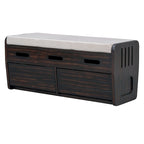 Banc de rangement rustique avec 2 tiroirs, espace de rangement dissimulé et 3 faux tiroirs sur le dessus