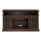 Meuble TV 147 cm avec rangements ouverts et fermés | Fini espresso, convient aux téléviseurs de 165 cm, console multimédia