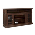 Meuble TV 147 cm avec rangements ouverts et fermés | Fini espresso, convient aux téléviseurs de 165 cm, console multimédia