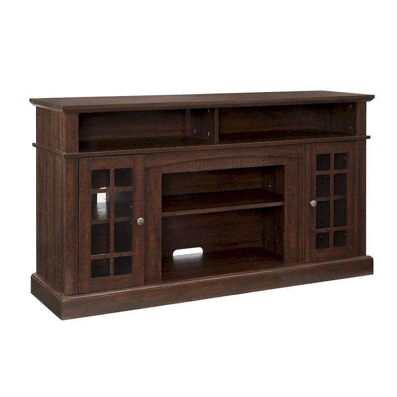 58" TV Stand with Open & Closed Storage | Espresso Finish, Fits 65" TVs, Media Console