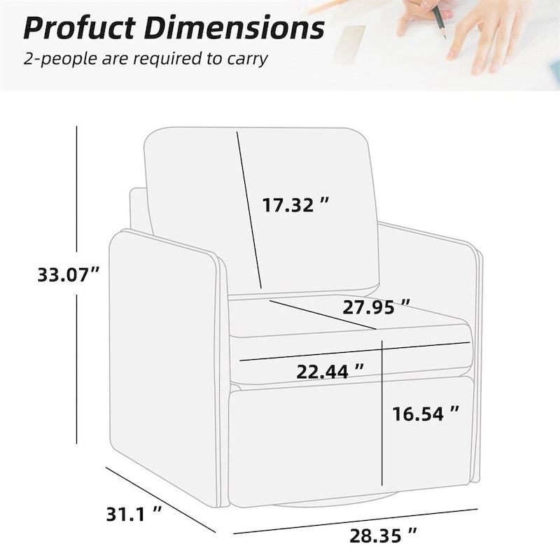 Fauteuil pivotant à 360° avec rangement | Fauteuil simple, Salon moderne