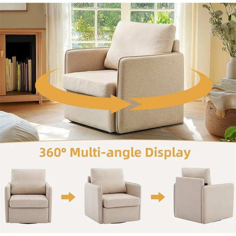 Fauteuil pivotant à 360° avec rangement | Fauteuil simple, Salon moderne