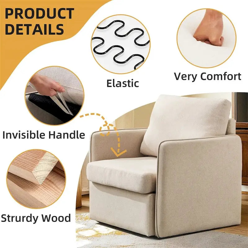 Fauteuil pivotant à 360° avec rangement | Fauteuil simple, Salon moderne