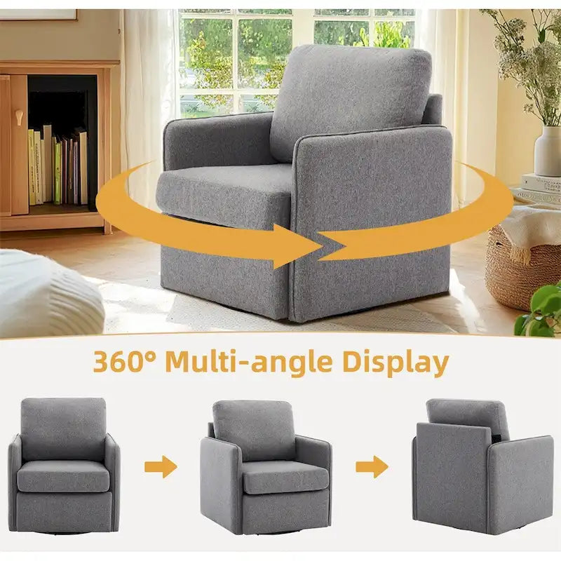 Fauteuil pivotant à 360° avec rangement | Fauteuil simple, Salon moderne