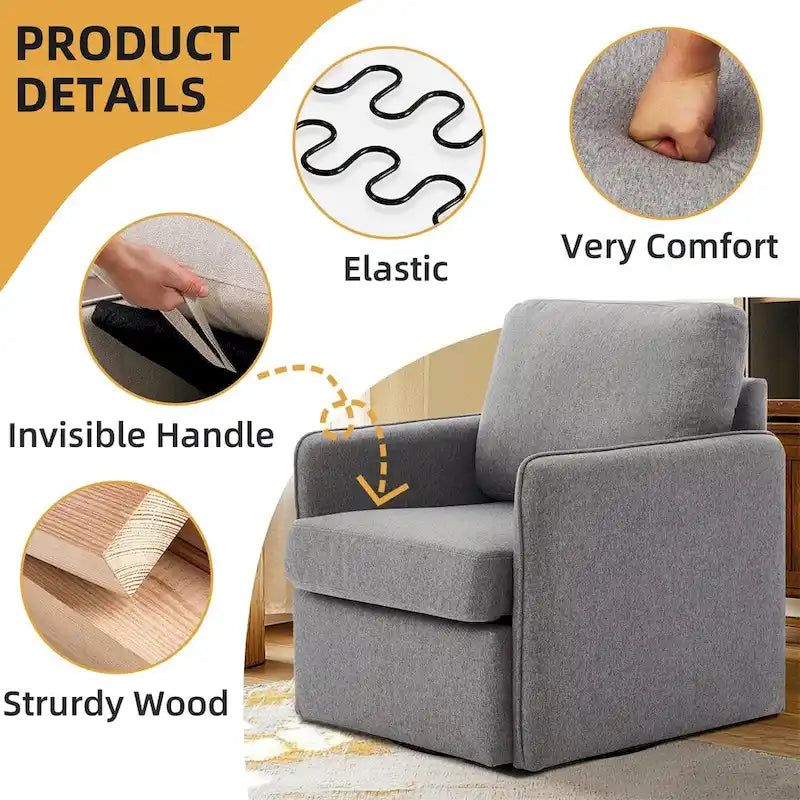 Fauteuil pivotant à 360° avec rangement | Fauteuil simple, Salon moderne