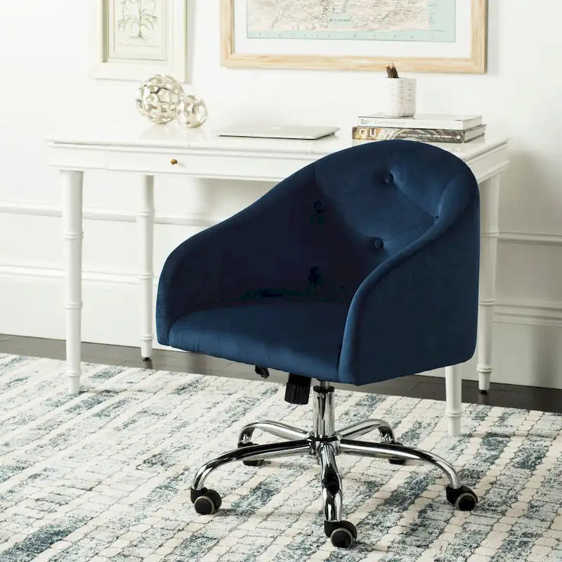 Chaise de bureau pivotante et réglable capitonnée | Siège rembourré, rotation à 360°, bureau à domicile
