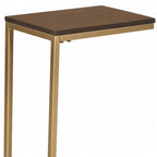 Table d'appoint en bois massif marron foncé et cadre en acier | 63,5 cm carré, table de salon