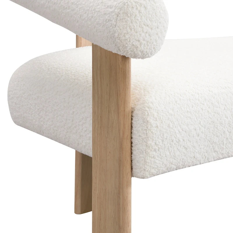Causeuse à accoudoirs arrondis | Cadre en bois d'hévéa, Canapé 2 places, Accent de salon