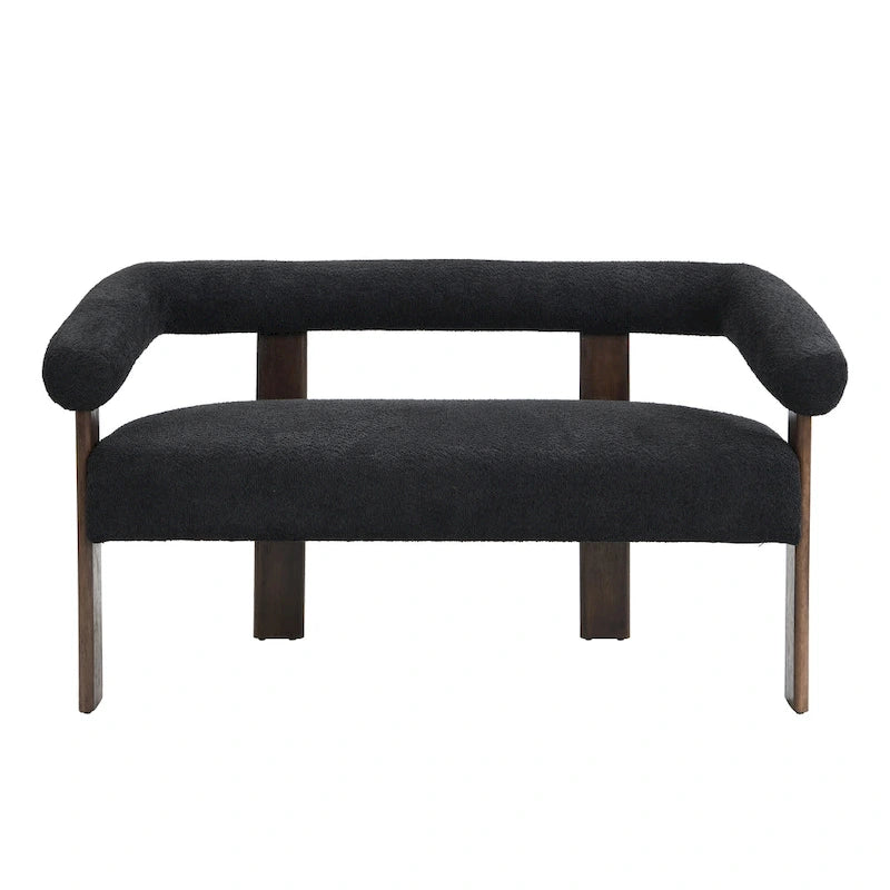 Causeuse à accoudoirs arrondis | Cadre en bois d'hévéa, Canapé 2 places, Accent de salon