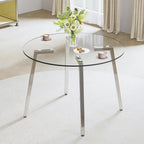 Table à manger en verre trempé moderne | Table d'entrée, table basse et table d'appoint, plateau transparent