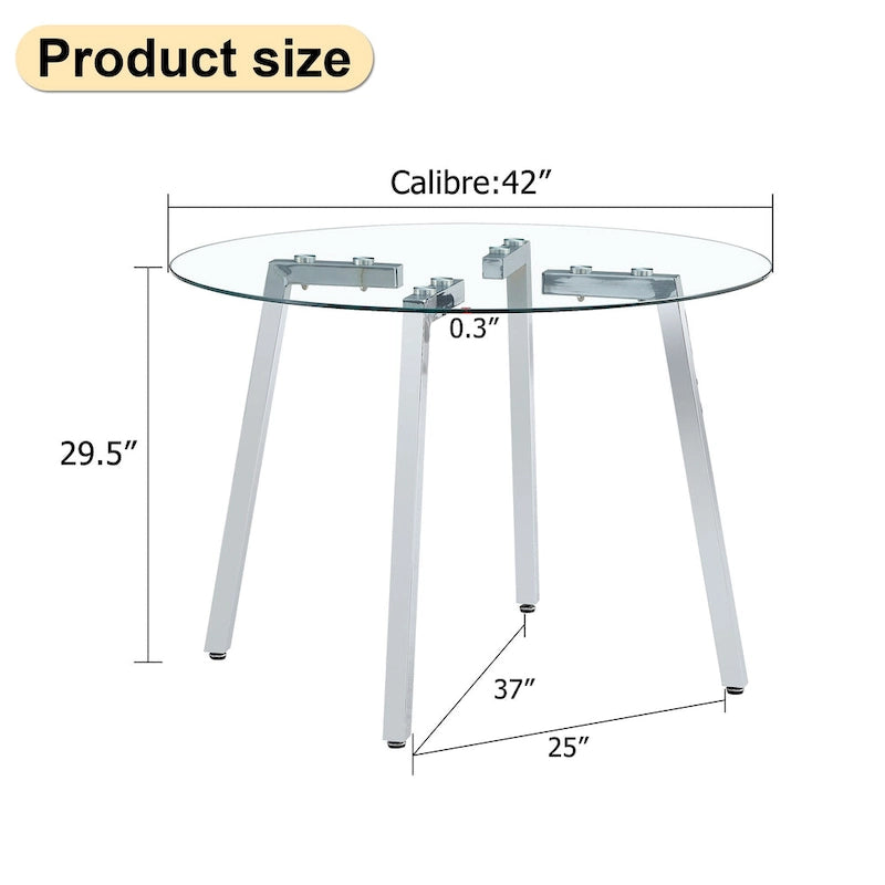 Table à manger en verre trempé moderne | Table d'entrée, table basse et table d'appoint, plateau transparent