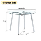 Table à manger en verre trempé moderne | Table d'entrée, table basse et table d'appoint, plateau transparent