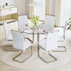 Table à manger en verre trempé moderne | Table d'entrée, table basse et table d'appoint, plateau transparent