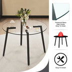 Table à manger en verre trempé moderne | Table d'entrée, table basse et table d'appoint, plateau transparent