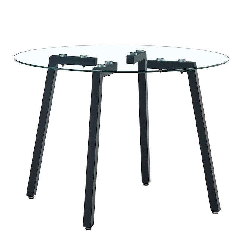 Table à manger en verre trempé moderne | Table d'entrée, table basse et table d'appoint, plateau transparent