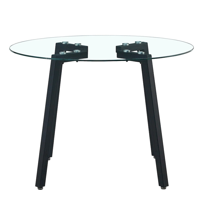 Table à manger en verre trempé moderne | Table d'entrée, table basse et table d'appoint, plateau transparent