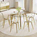 Table à manger en verre trempé moderne | Table d'entrée, table basse et table d'appoint, plateau transparent