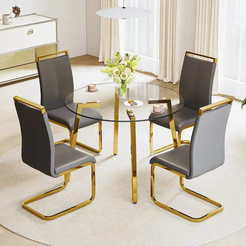 Table à manger en verre trempé moderne | Table d'entrée, table basse et table d'appoint, plateau transparent