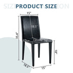 Lot de 4 chaises de salle à manger sans accoudoir à haut dossier | Cuir PU, coussin moelleux, pieds en métal