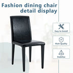 Lot de 4 chaises de salle à manger sans accoudoir à haut dossier | Cuir PU, coussin moelleux, pieds en métal
