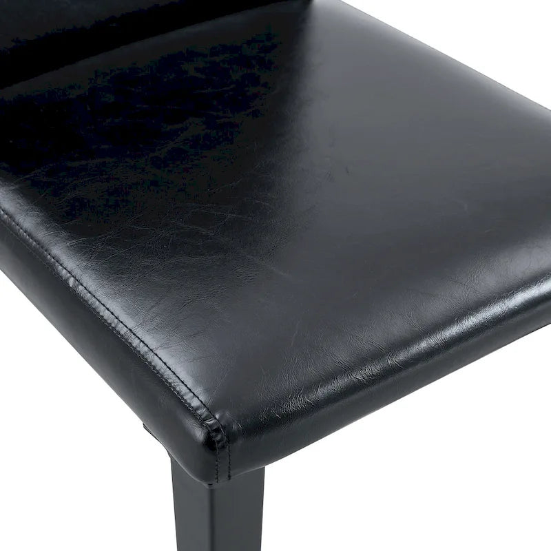 Lot de 4 chaises de salle à manger sans accoudoir à haut dossier | Cuir PU, coussin moelleux, pieds en métal