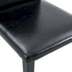 Lot de 4 chaises de salle à manger sans accoudoir à haut dossier | Cuir PU, coussin moelleux, pieds en métal