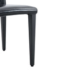 Lot de 4 chaises de salle à manger sans accoudoir à haut dossier | Cuir PU, coussin moelleux, pieds en métal