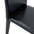 Lot de 4 chaises de salle à manger sans accoudoir à haut dossier | Cuir PU, coussin moelleux, pieds en métal