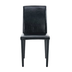 Lot de 4 chaises de salle à manger sans accoudoir à haut dossier | Cuir PU, coussin moelleux, pieds en métal