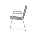 Lot de 2 chaises de salle à manger modernes d'extérieur avec sièges en corde tressée, cadre en aluminium, idéales pour salle à manger, salon, balcon, patio.