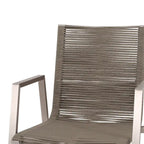 Lot de 2 chaises de salle à manger modernes d'extérieur avec sièges en corde tressée, cadre en aluminium, idéales pour salle à manger, salon, balcon, patio.
