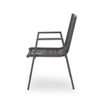 Lot de 2 chaises de salle à manger modernes d'extérieur avec sièges en corde tressée, cadre en aluminium, idéales pour salle à manger, salon, balcon, patio.
