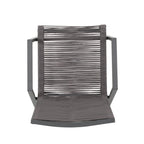 Lot de 2 chaises de salle à manger modernes d'extérieur avec sièges en corde tressée, cadre en aluminium, idéales pour salle à manger, salon, balcon, patio.