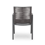 Lot de 2 chaises de salle à manger modernes d'extérieur avec sièges en corde tressée, cadre en aluminium, idéales pour salle à manger, salon, balcon, patio.