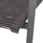 Lot de 2 chaises de salle à manger modernes d'extérieur avec sièges en corde tressée, cadre en aluminium, idéales pour salle à manger, salon, balcon, patio.