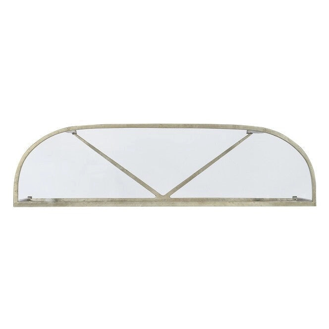 Table console de canapé en fer avec plateau en verre de 58 po | Cadre géométrique, style industriel moderne