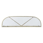 Table console de canapé en fer avec plateau en verre de 58 po | Cadre géométrique, style industriel moderne