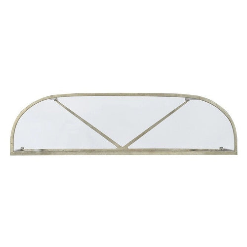 Table console de canapé en fer avec plateau en verre de 58 po | Cadre géométrique, style industriel moderne