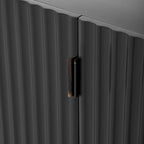 Bahut de salle à manger avec 4 portes cannelées | Étagères réglables, Rangement en bois