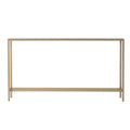 Console Miroir Argenté, Piètement en Métal Doré et Style Moderne - 56 L x 8 P x 30 H