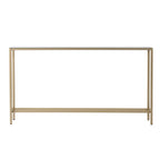 Console Miroir Argenté, Piètement en Métal Doré et Style Moderne - 56 L x 8 P x 30 H