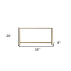 Console Miroir Argenté, Piètement en Métal Doré et Style Moderne - 56 L x 8 P x 30 H