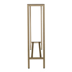 Console Miroir Argenté, Piètement en Métal Doré et Style Moderne - 56 L x 8 P x 30 H