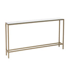 Console Miroir Argenté, Piètement en Métal Doré et Style Moderne - 56 L x 8 P x 30 H