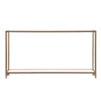 Console miroir en verre et cadre en métal avec étagère - 56 L x 8 l x 29 H