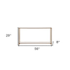 Console miroir en verre et cadre en métal avec étagère - 56 L x 8 l x 29 H