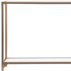 Console miroir en verre et cadre en métal avec étagère - 56 L x 8 l x 29 H