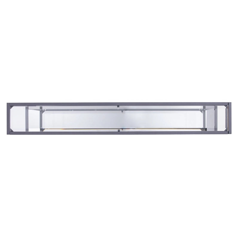 Console miroir en verre et cadre en métal avec étagère - 56 L x 8 l x 29 H