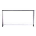 Console miroir en verre et cadre en métal avec étagère - 56 L x 8 l x 29 H